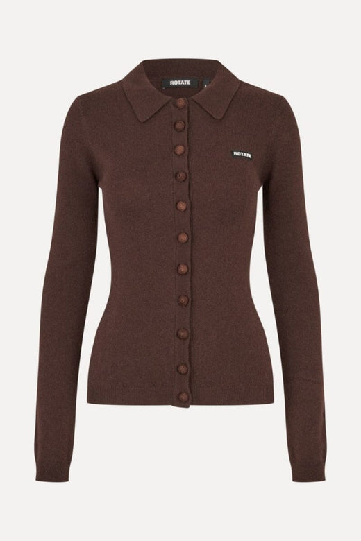 Rotate - Knitted Polo Top 1166801667 - 1667 Molé Strikbluser 