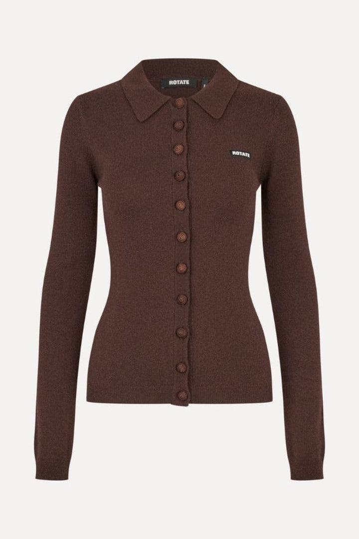 Rotate - Knitted Polo Top 1166801667 - 1667 Molé Strikbluser 