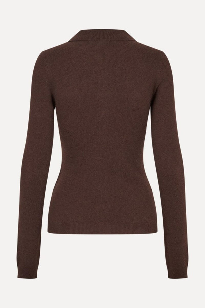 Rotate - Knitted Polo Top 1166801667 - 1667 Molé Strikbluser 