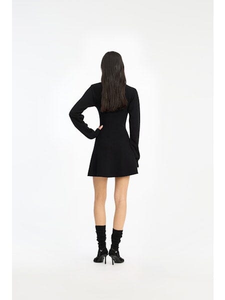 Rotate - Slinky Knit Polo Dress 115488100 - BLACK Kjoler 