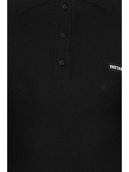 Rotate - Slinky Knit Polo Dress 115488100 - BLACK Kjoler 