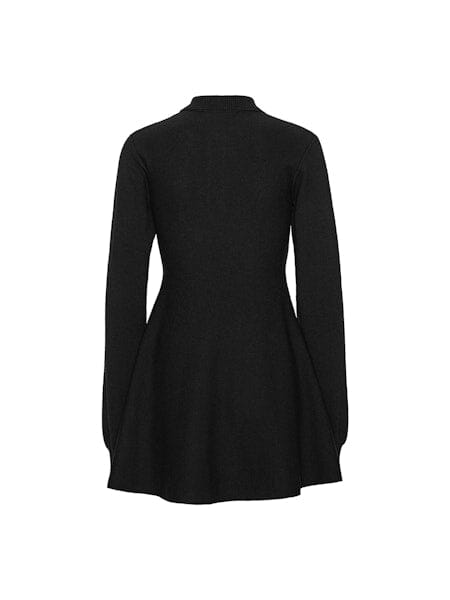 Rotate - Slinky Knit Polo Dress 115488100 - BLACK Kjoler 