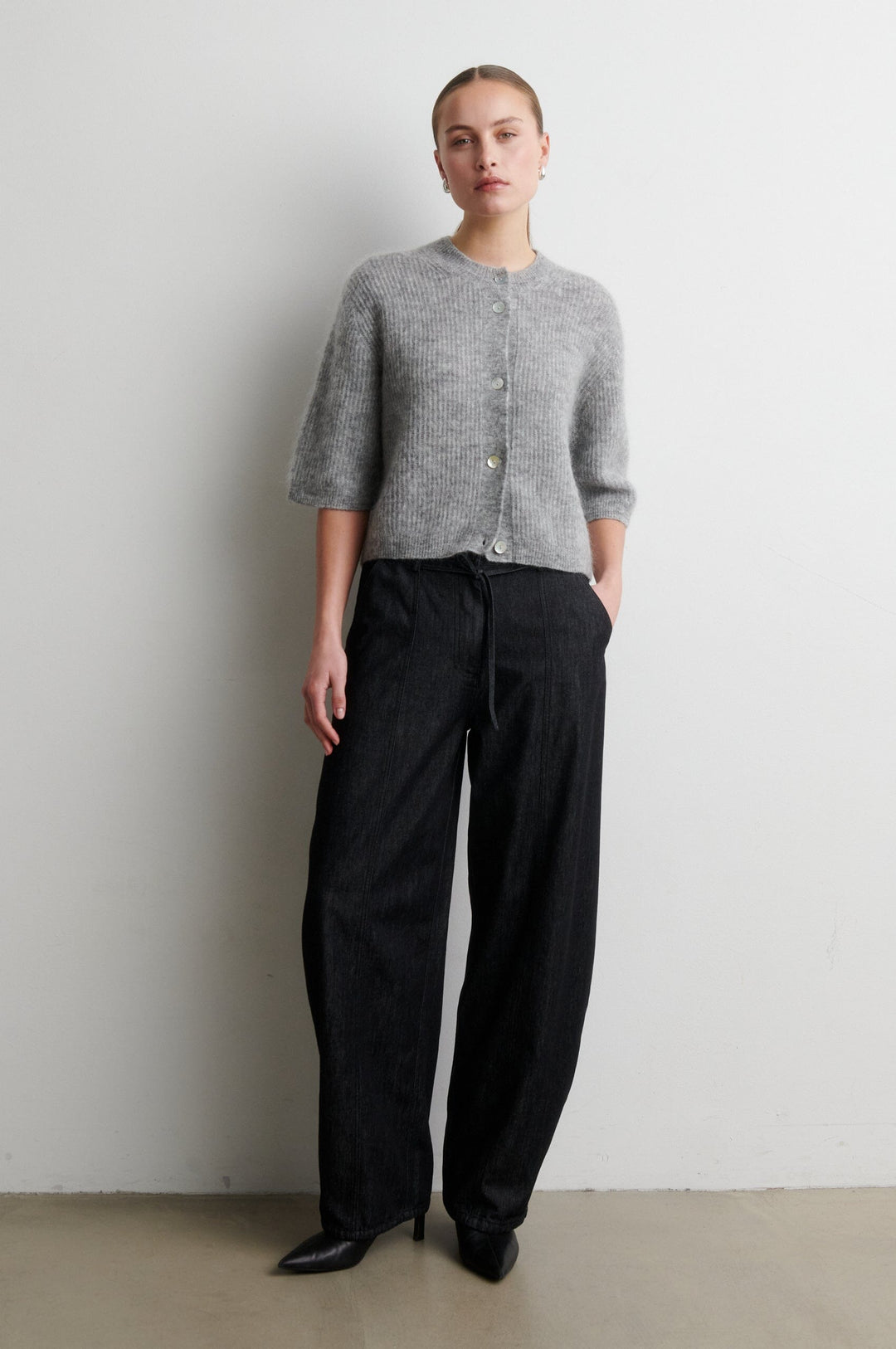 Second Female - Dera Denim Cargo Trousers 61090 - 8001 Black Bukser 