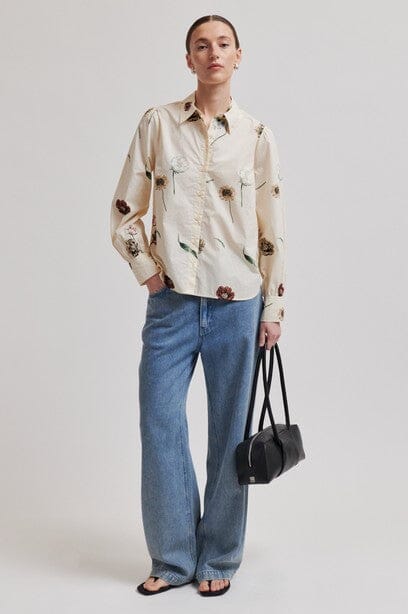 Second Female - Floco Shirt 60748 - 1034 Summer Sand Bluser 