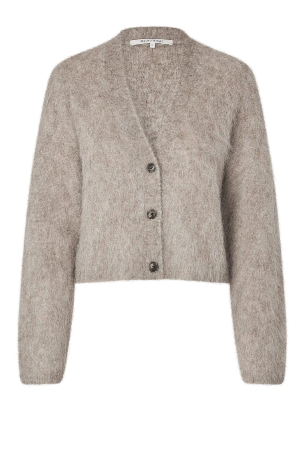 Second Female - Karla Knit Cardigan 60286 - 1043 Pumice Stone Strikbluser 