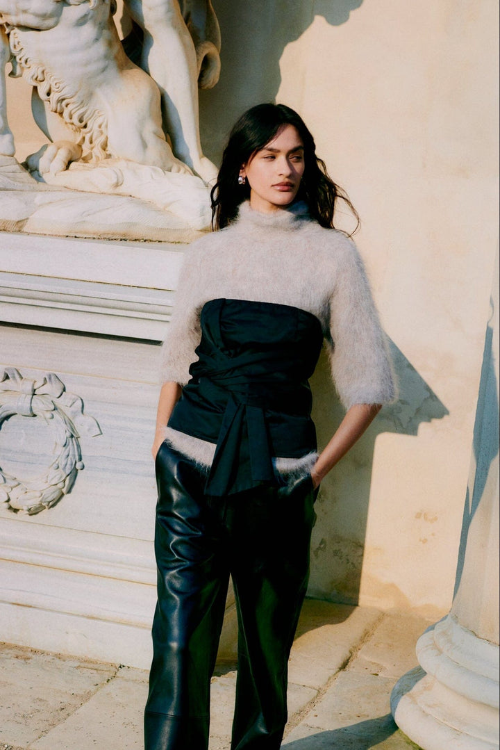 Second Female - Karla Knit SS 59913 - 1043 Pumice Stone Strikbluser 