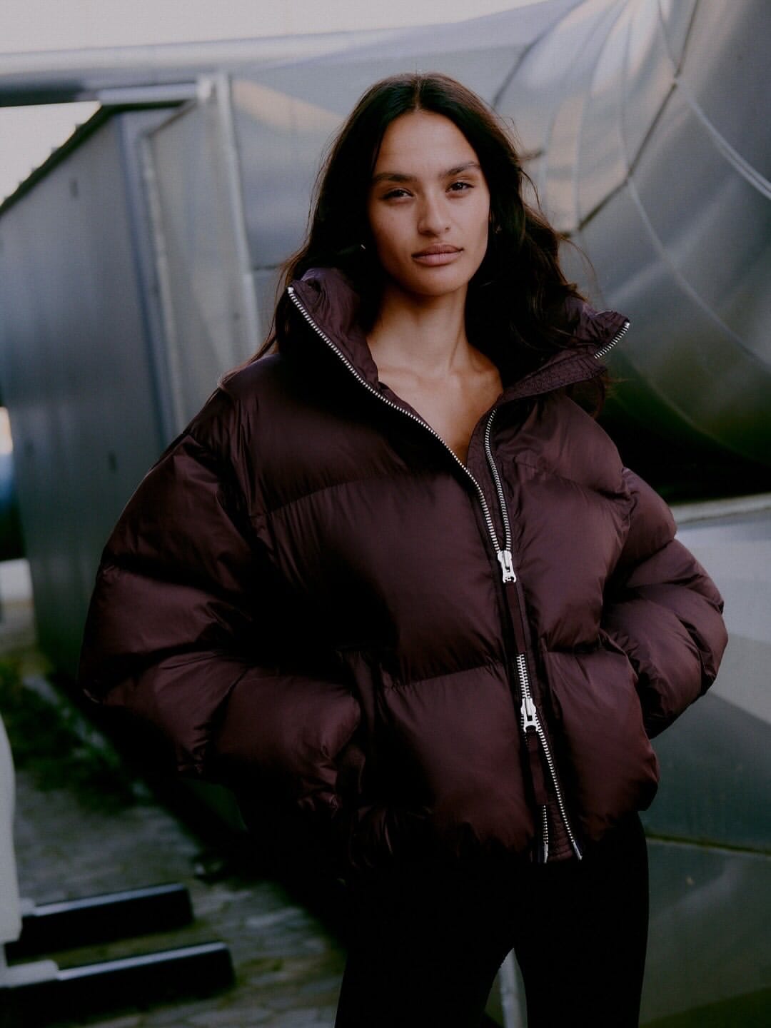 Second Female - Riya Puffer Jacket 59951 - 6021 Chocolate Plum Jakker 