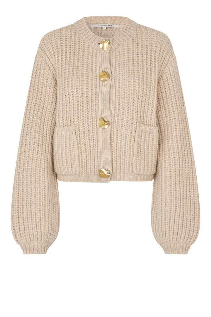 Second Female - Ulrikke Knit Cardigan 60463 - 0512 Soft Beige Cardigans 