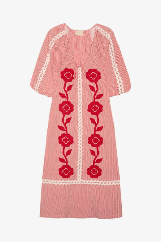 Sissel Edelbo - Abelone Dress SE 1794 - Red Flower Kjoler 