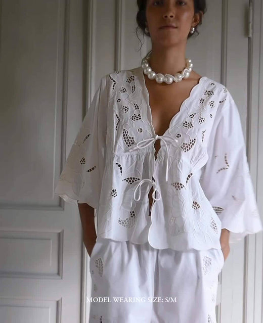 Sissel Edelbo - Adeline Top SE 1797 - Ecru Bluser 