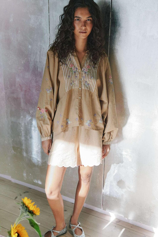 Sissel Edelbo - Bellisima Top SE 1896 - Light Hazel Bluser 