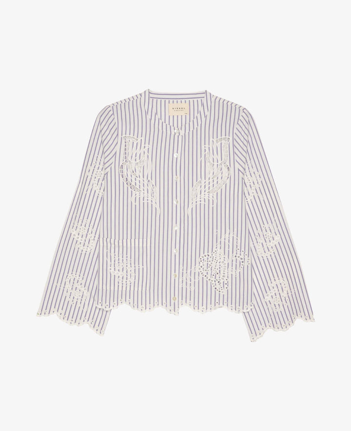 Sissel Edelbo - Cecilie Shirt SE 1897 - Purple Stripes Bluser 
