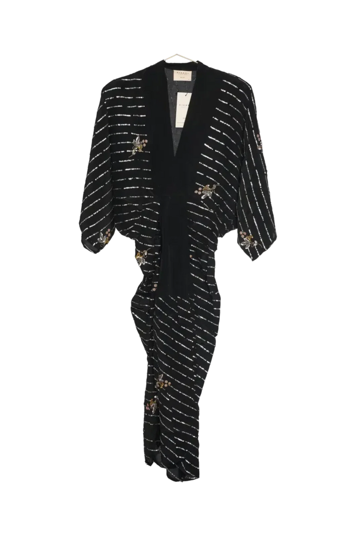 Sissel Edelbo - Juno SILK Dress Sparkling Black SE 1717-1 - Sparkling Black No. 3