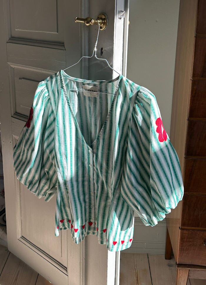Sissel Edelbo - Lotta Shirt SE 1907 - Green Stripes Bluser 