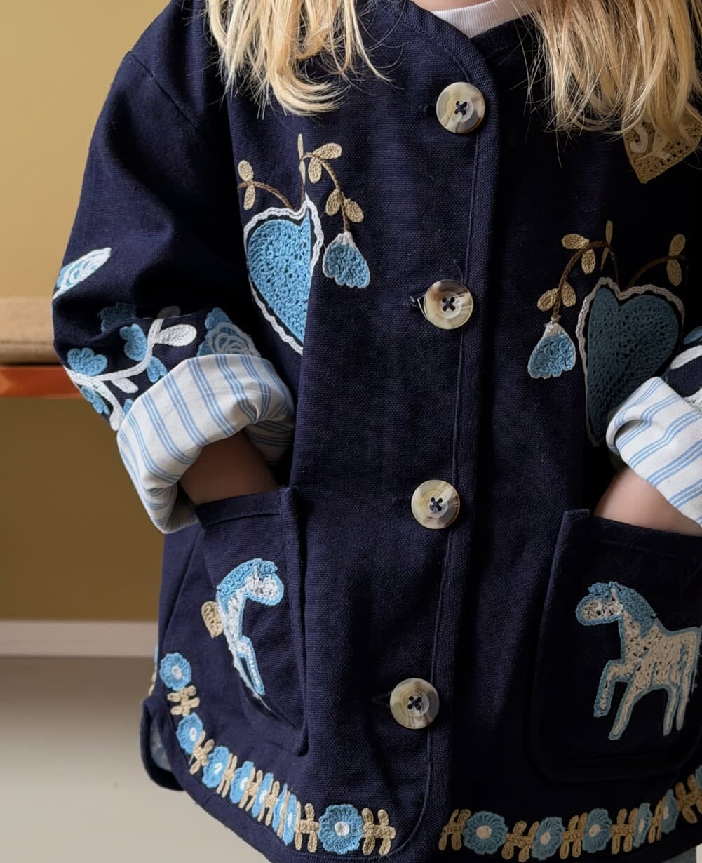 Sissel Edelbo - Maggie Mini Jacket Se 2064 - Navy Horses 