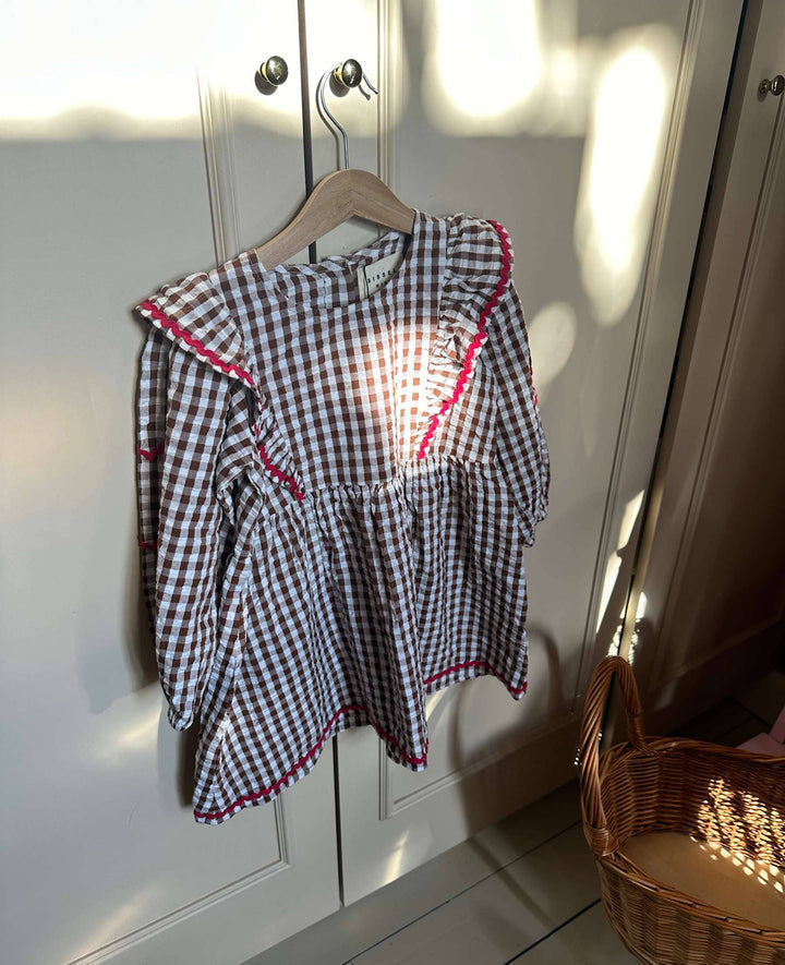Sissel Edelbo - Nanette MINI Dress SE 1678 - Brown Checks Kjoler 