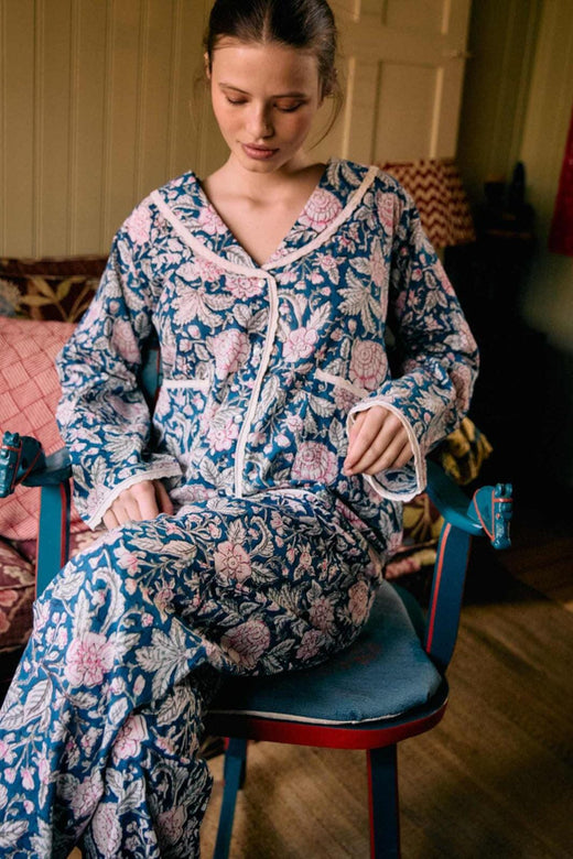 Sissel Edelbo - Neva Pyjamas Set Se 2031 - Blue Blossom Nattøj 
