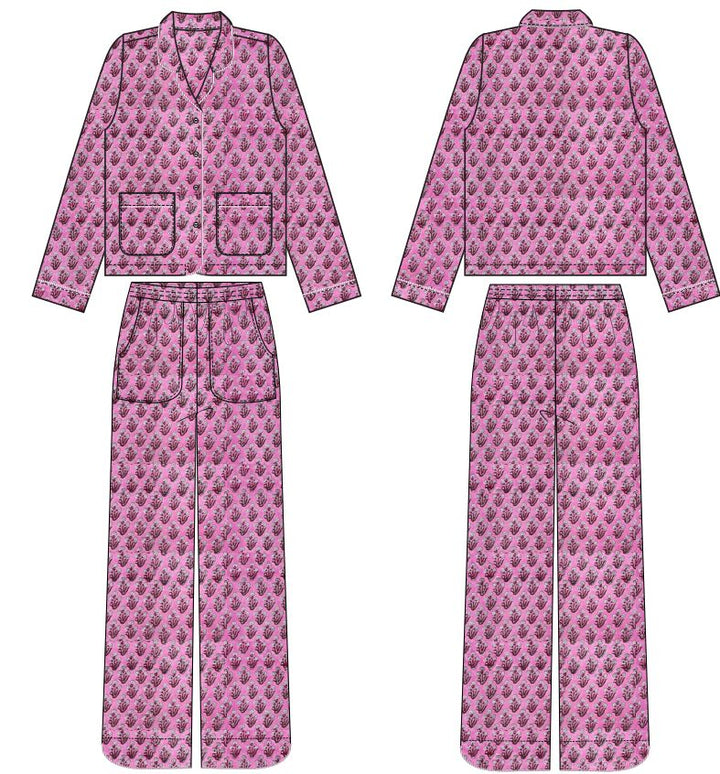 Sissel Edelbo x Molly&My - Nuit MINI Pyjamas Set SE 2118 - Pink Rose