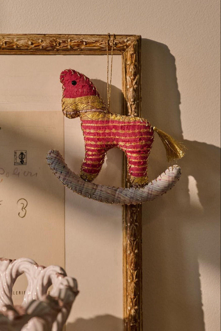 Sissel Edelbo - Rocking Horse Ornament SE 1123 - Espresso Gold