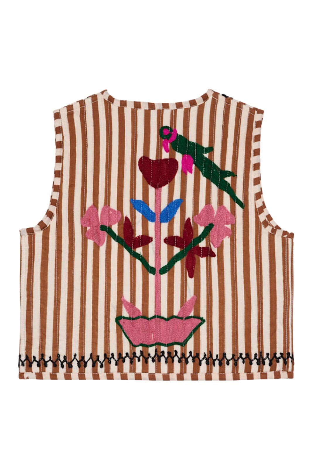 Sissel Edelbo - Vilja MINI Vest SE 1671 - Brown Stripes Veste 