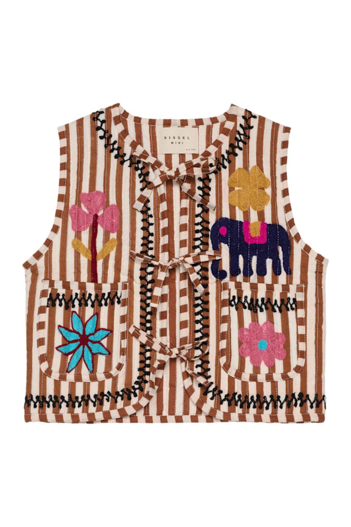 Sissel Edelbo - Vilja MINI Vest SE 1671 - Brown Stripes Veste 