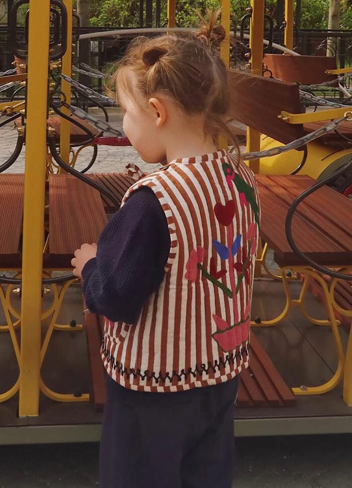 Sissel Edelbo - Vilja MINI Vest SE 1671 - Brown Stripes Veste 