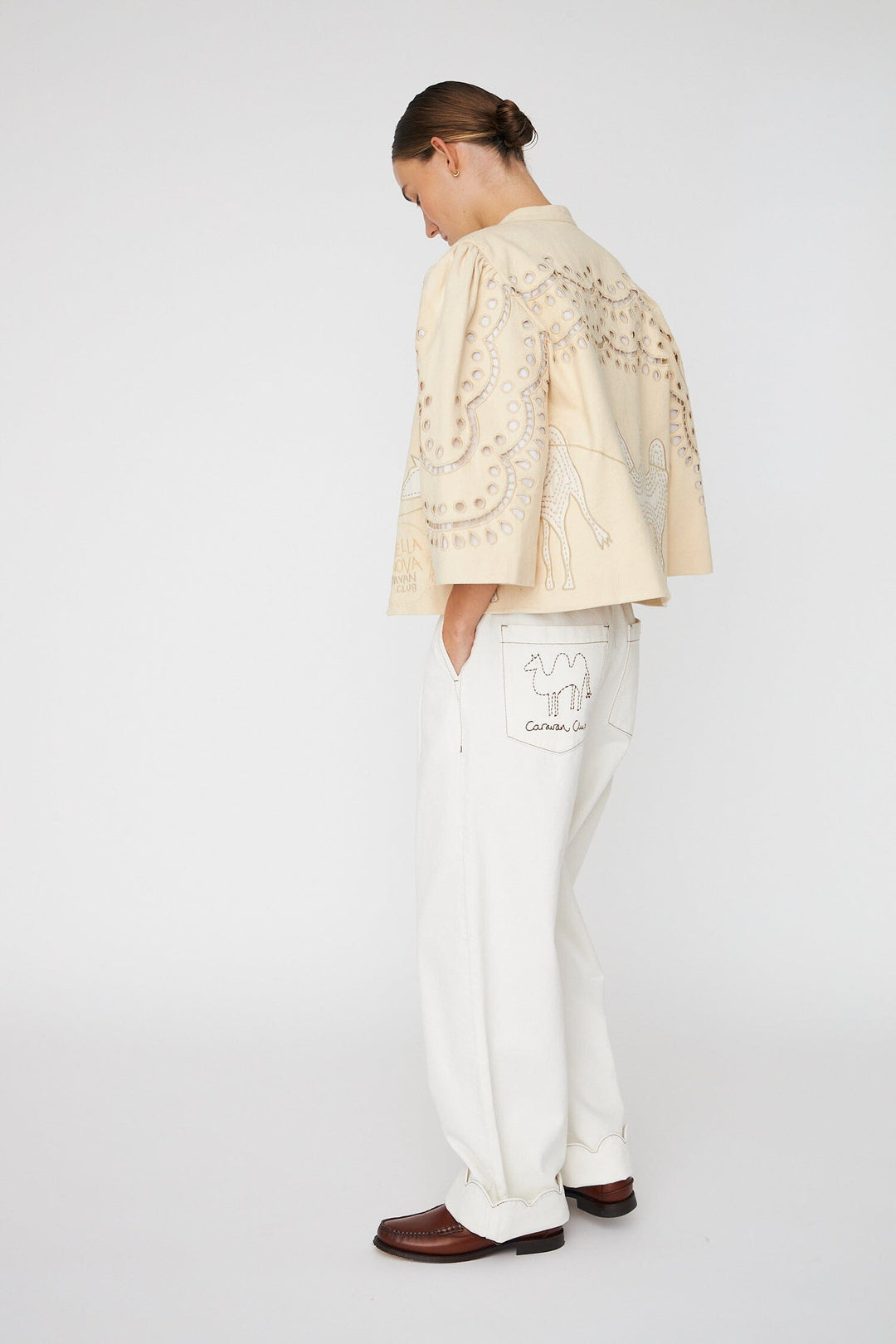 Stella Nova - Embroidery Anglaise Jacketht62-7464 - 036 Creme Tones Jakker 