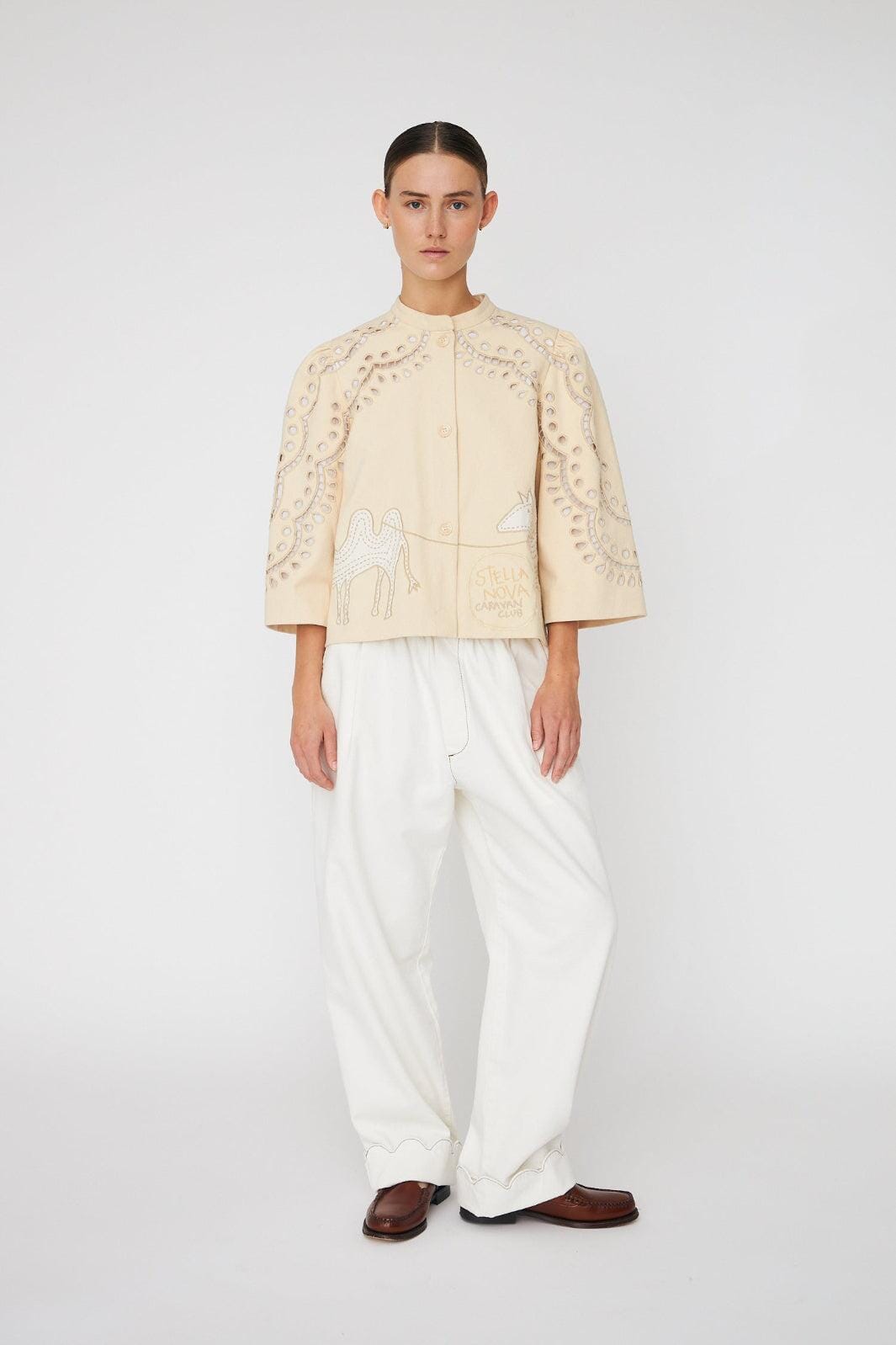 Stella Nova - Embroidery Anglaise Jacketht62-7464 - 036 Creme Tones Jakker 