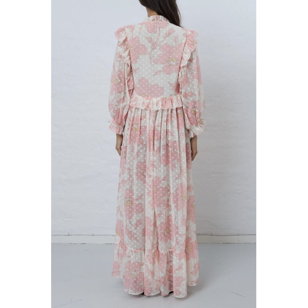 Stella Nova - Maxi Chiffon Printed Dress - 662 Soft Pink Kjoler 