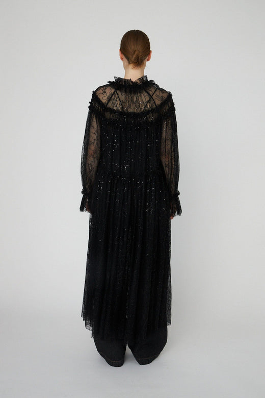 Stella Nova - Sheer Lace Maxi Cape Dressls54-4306 - 999 Black Kjoler 