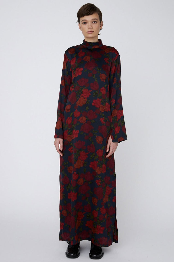 Stella Nova - Silk Dress Longsf53-4205 - 235 Flower Forest Kjoler 