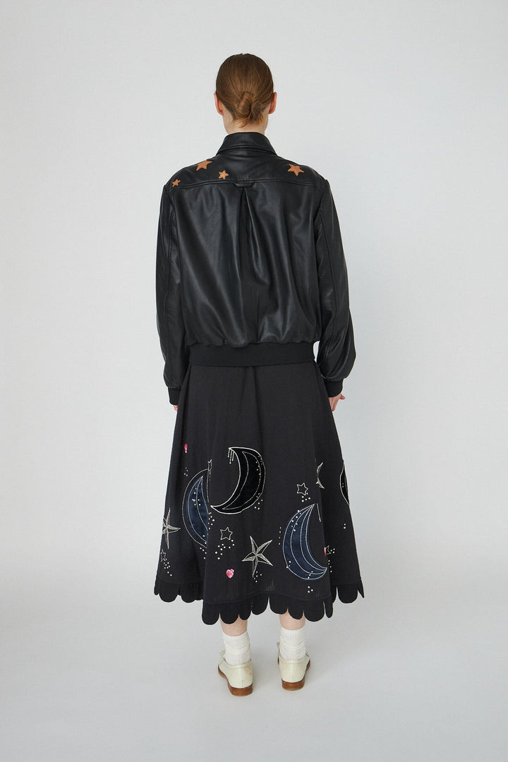 Stella Nova - Starlight Leather Bomber Jacketsl54-7328 - 999 Black Jakker 