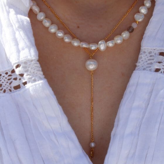 Stine A - Pearl Drop Necklace - 2064-02-OS Halskæder 