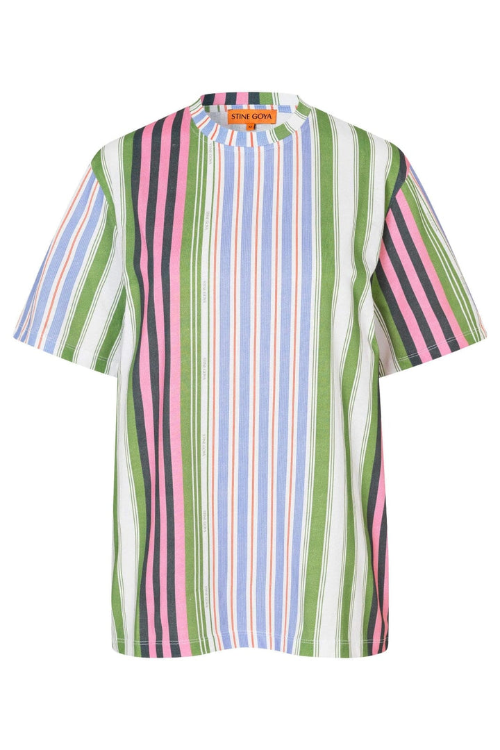 Stine Goya - 2243 Light Jersey, Short Sleeve T-shirtsg-pf25-t009-2243 - Forest Stripe