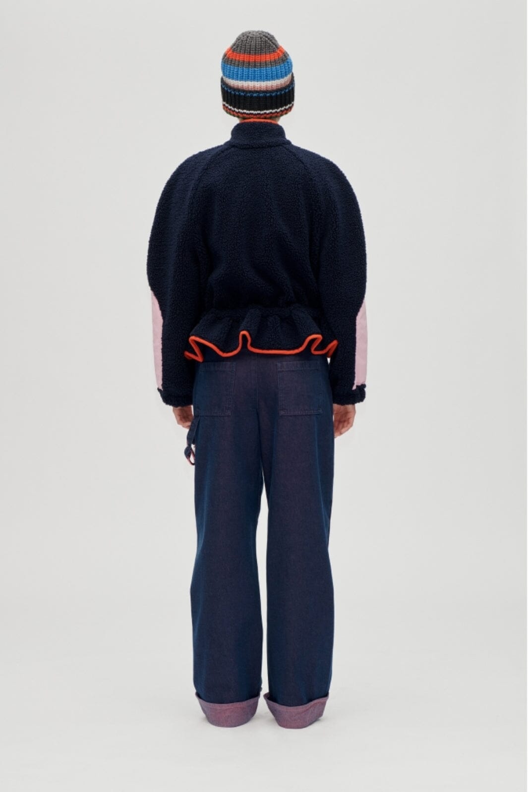 Stine Goya - 2412 Fleece / Nylon, Dropped Shoulder Gathered Jacketsg-aw25-j058-2412 - Black Iris