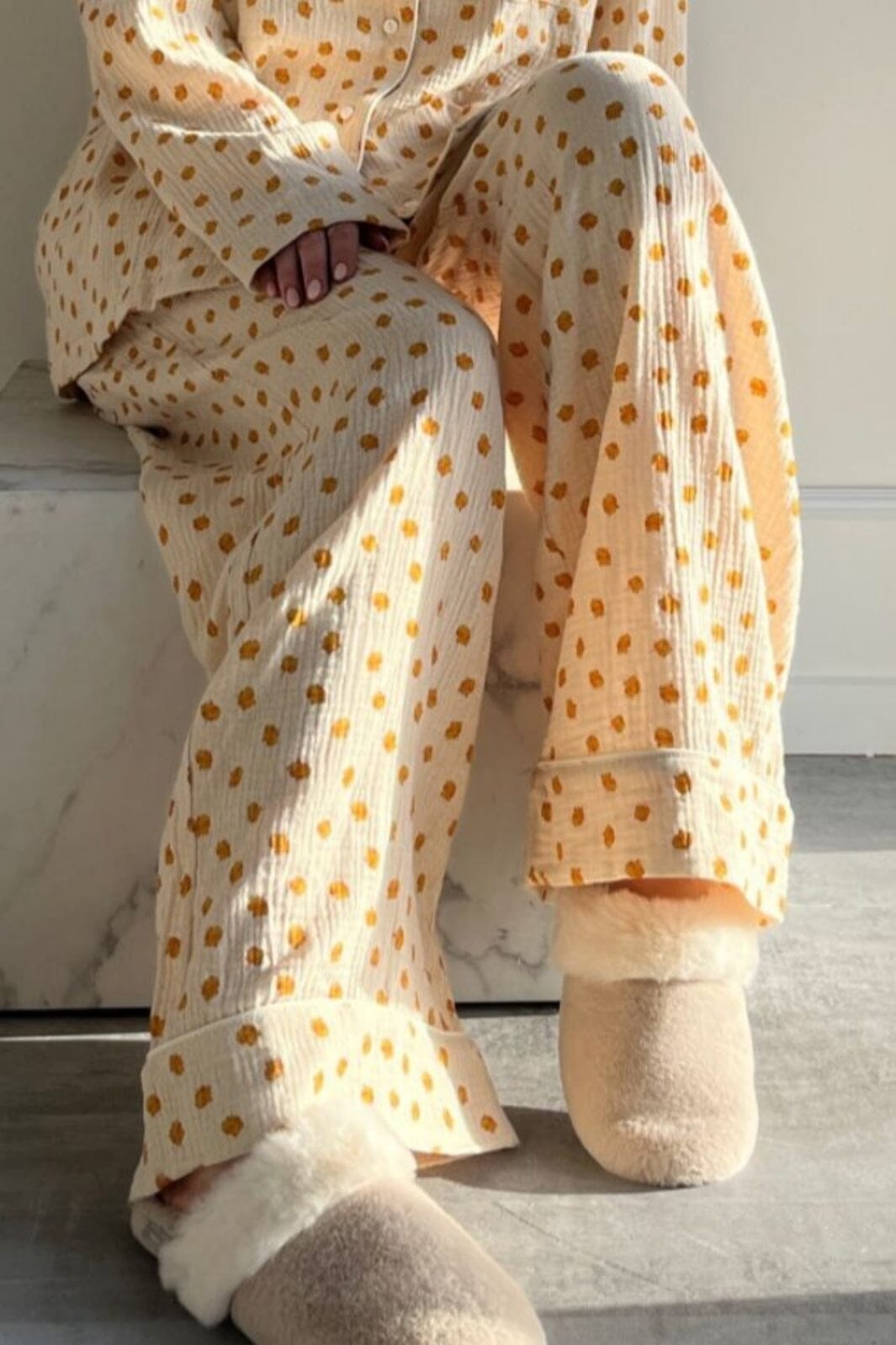 Stories From The Atelier By Copenhagen Shoes - Pajamas Pants 3 CC8106 - 02 - Beige Yellow Big Flower