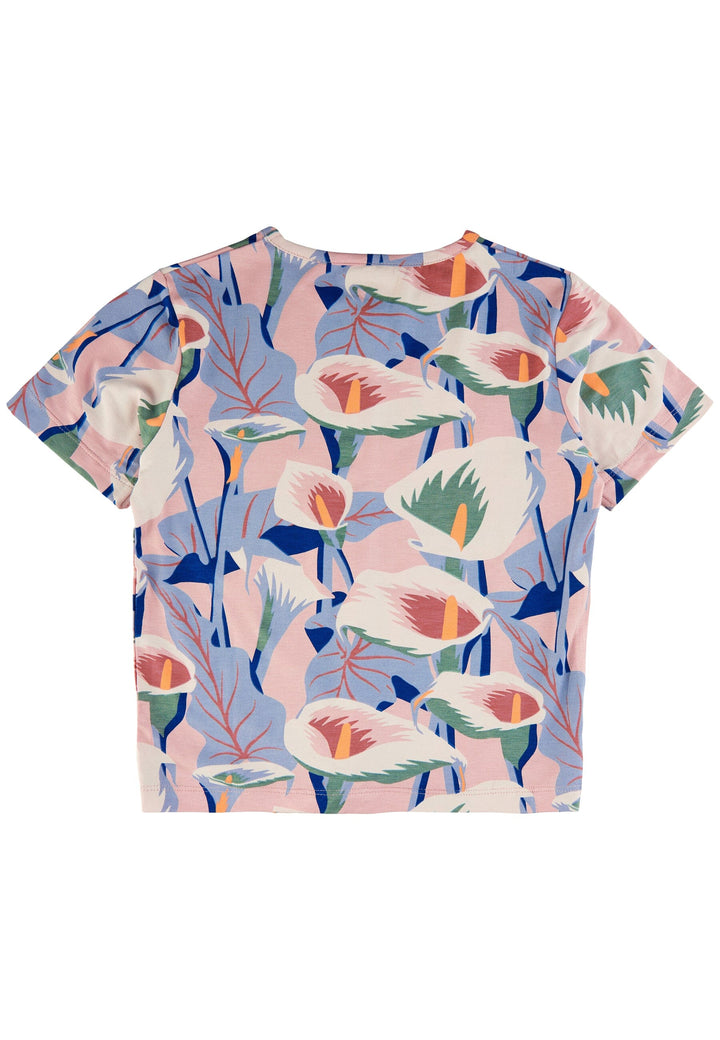 The New - Tngwyneth S_S Tee - Peach Beige Flower Aop T-shirts 