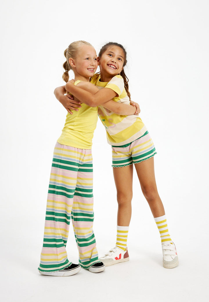 The New - Tnkate Wide Rib Pants - Lemon Drop Bukser 