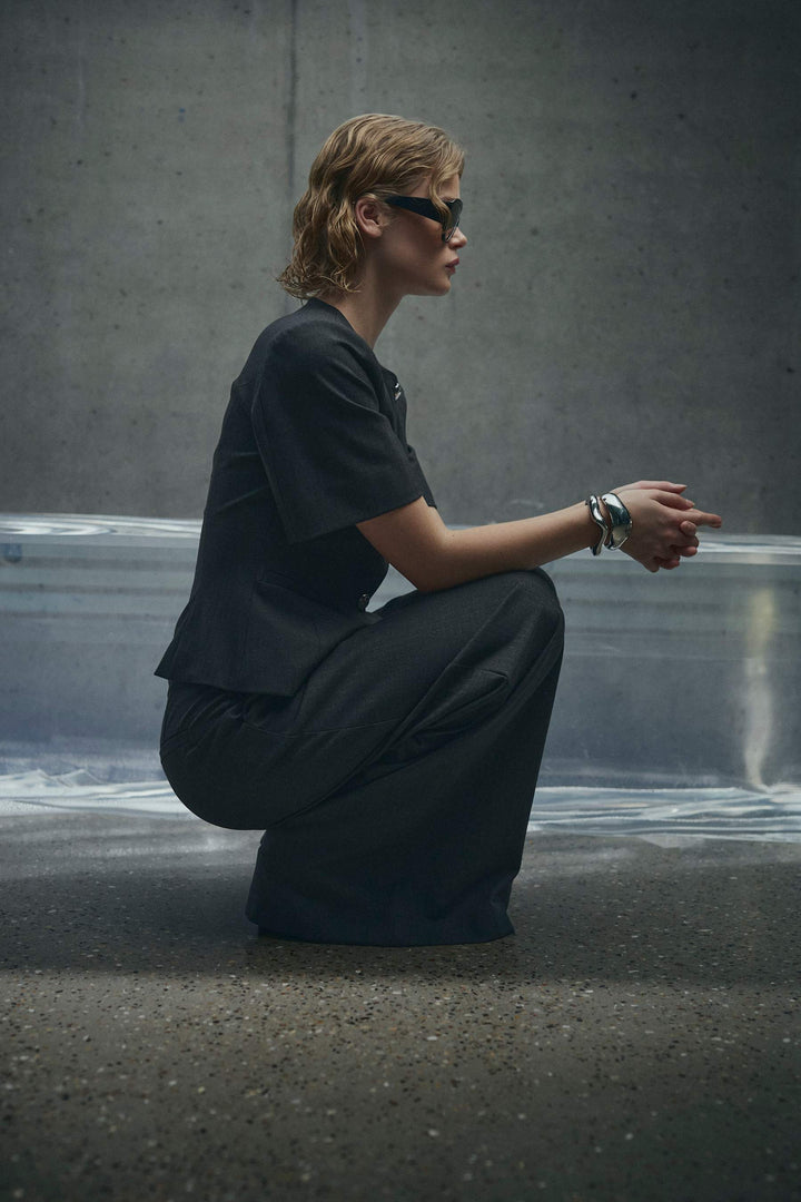 Noella - N-Kazia Pants 16150001 - 1487 - Grey Herringbone