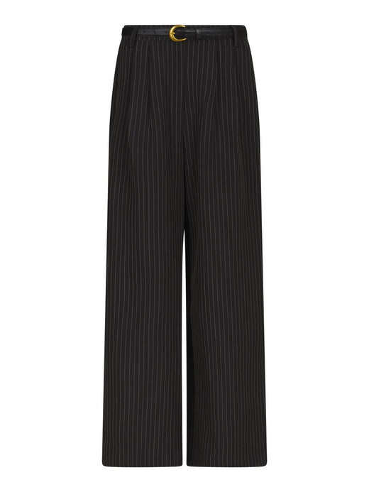 Valentin Studio - Business Pinstripe Pants 169618 - 100 - Black Bukser 