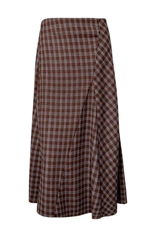Valentin Studio - Check Skirt - Grey With Brown Check Nederdele 