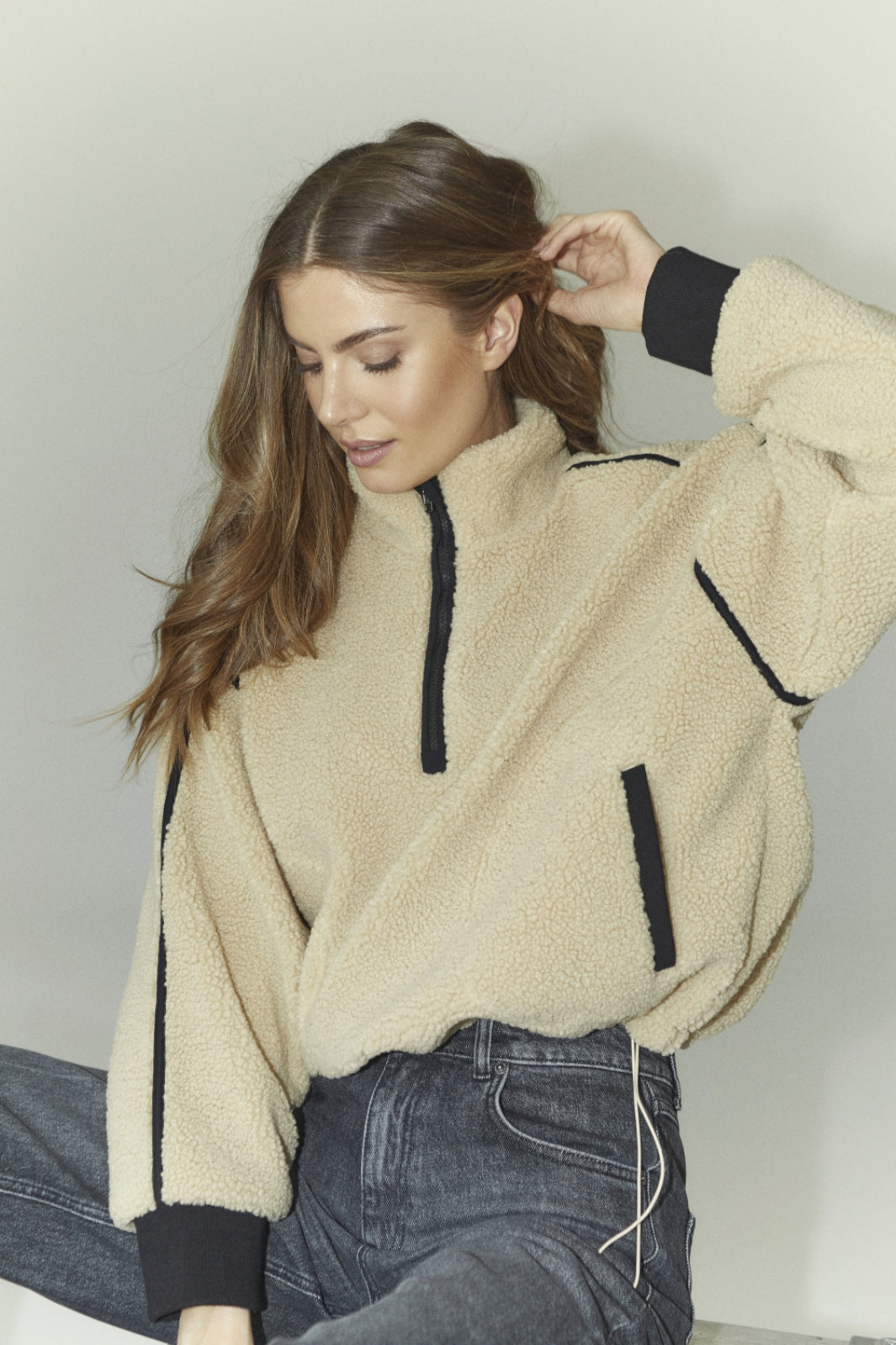 Co´Couture - Madincc Fleece Anorak 30341 - 18 - Sand
