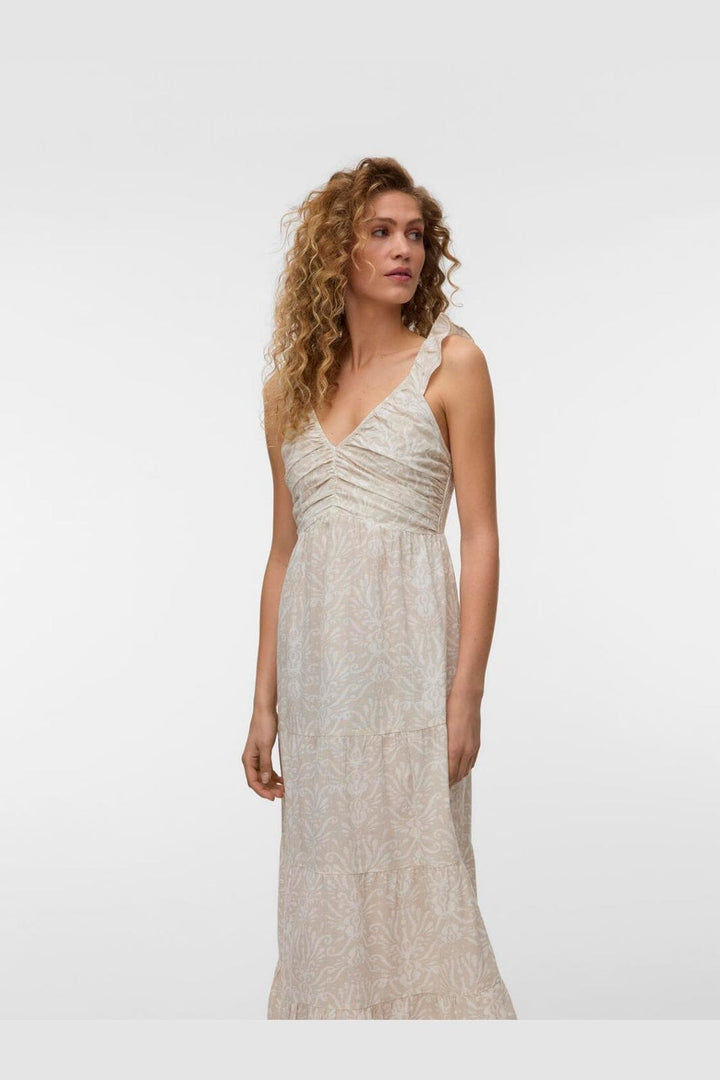 Vero Moda - Vmdicthe Sl Frill Ankle Dress - 4979094 Pumice Stone Ally