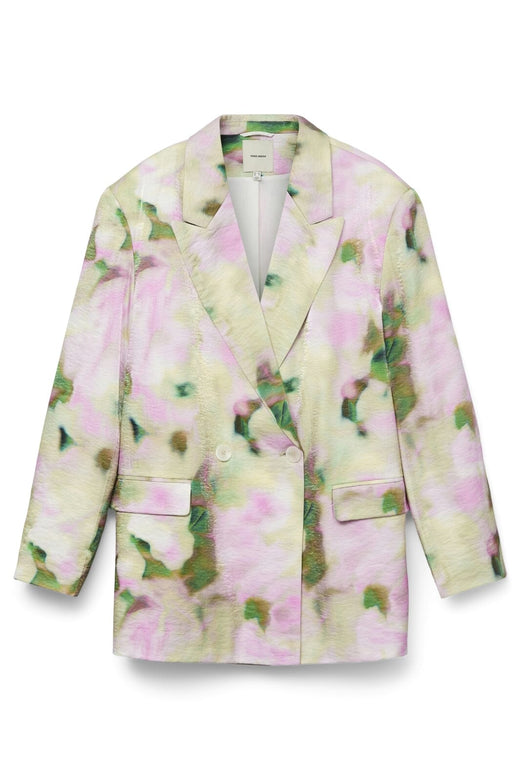 Vero Moda - Vmliana Ls Shiny Boyfriend Blazer - 4732243 Cloud Dancer Anne Print