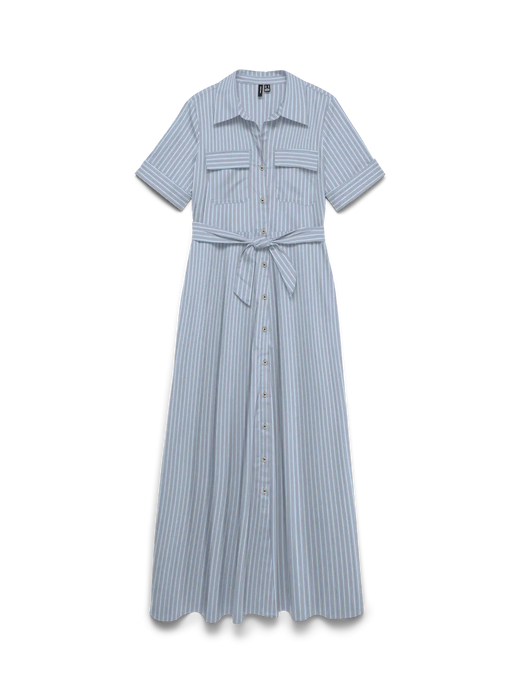 Vero Moda - Vmlotus 2/4 Ancl Shirt Dress Sb2 - 5078973 Cashmere Blue Blue Kjoler 