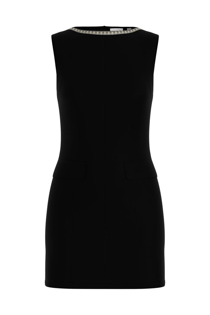 Vila - Viclara S/L Short Office Dress/Ka - 4962031 Black Pearl Neck