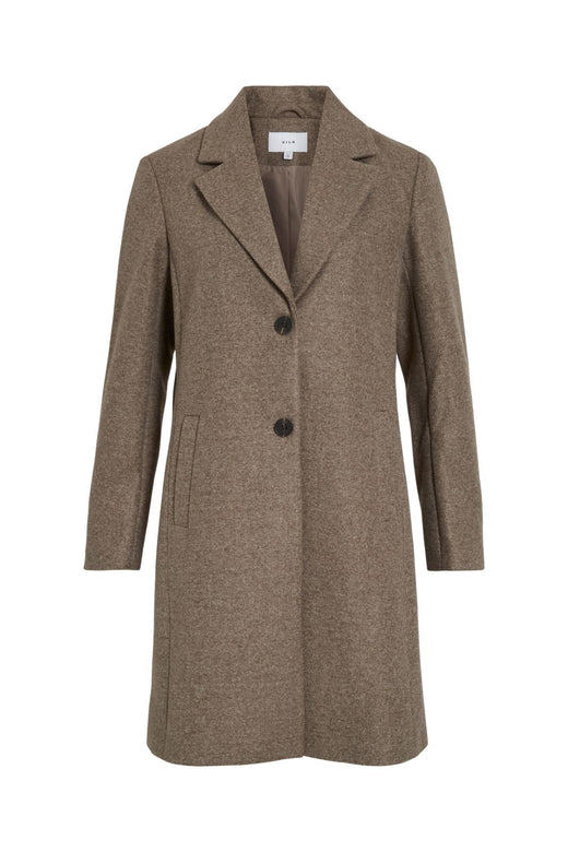 Vila - Viclaudia Button Coat - 4807968 Falcon Melange