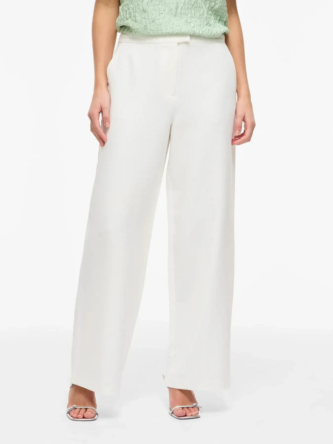 Vila - Vigery Winnie Wide Pants/Dc - 4950361 Cloud Dancer Bukser 