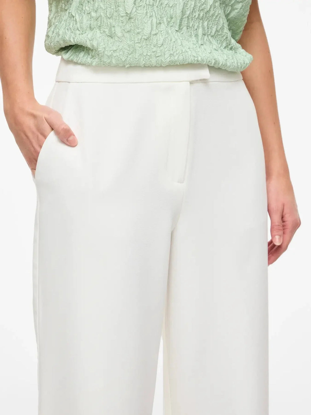 Vila - Vigery Winnie Wide Pants/Dc - 4950361 Cloud Dancer Bukser 