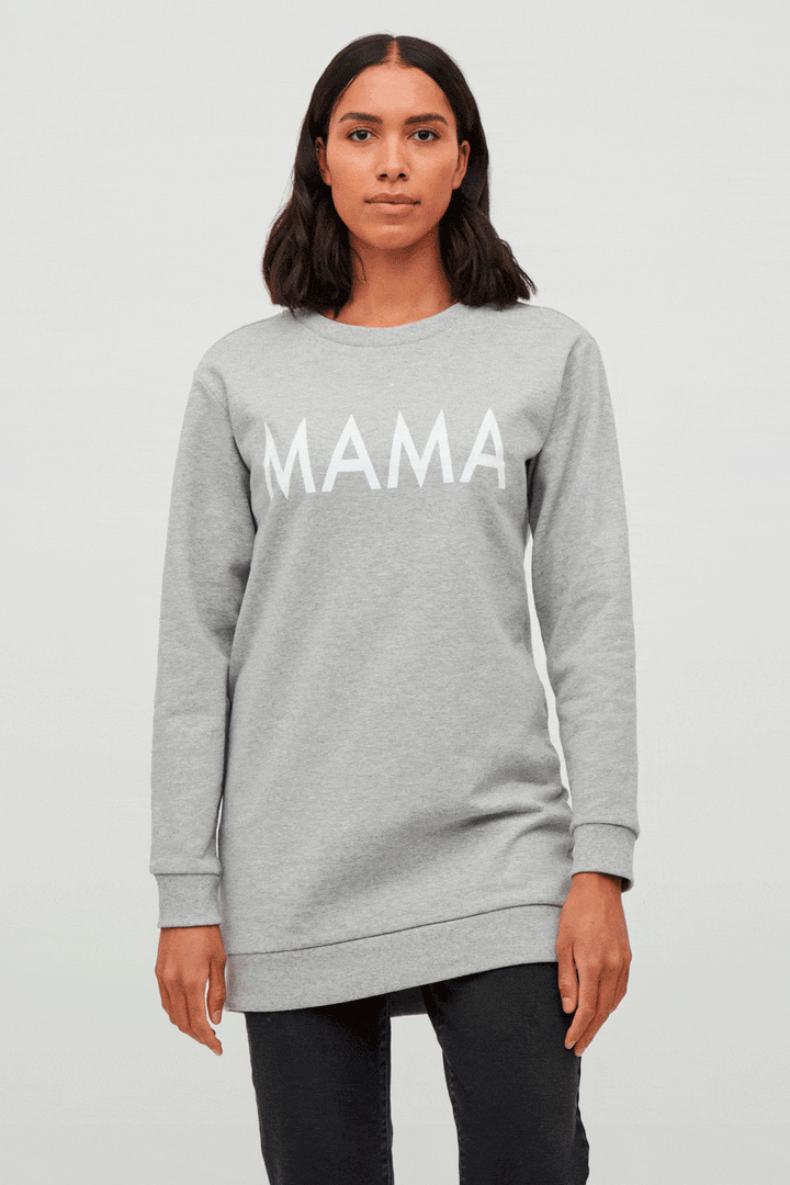 VILA - Vimitta L/S Sweat - Light Grey Melange Sweatshirt 